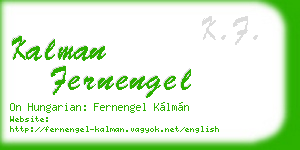 kalman fernengel business card